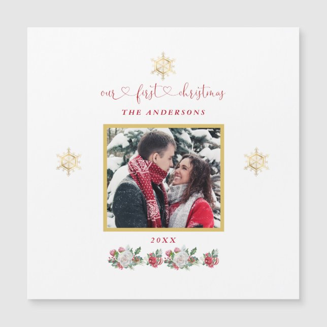 Notre premier Mariage photo floral de Noël (Devant)