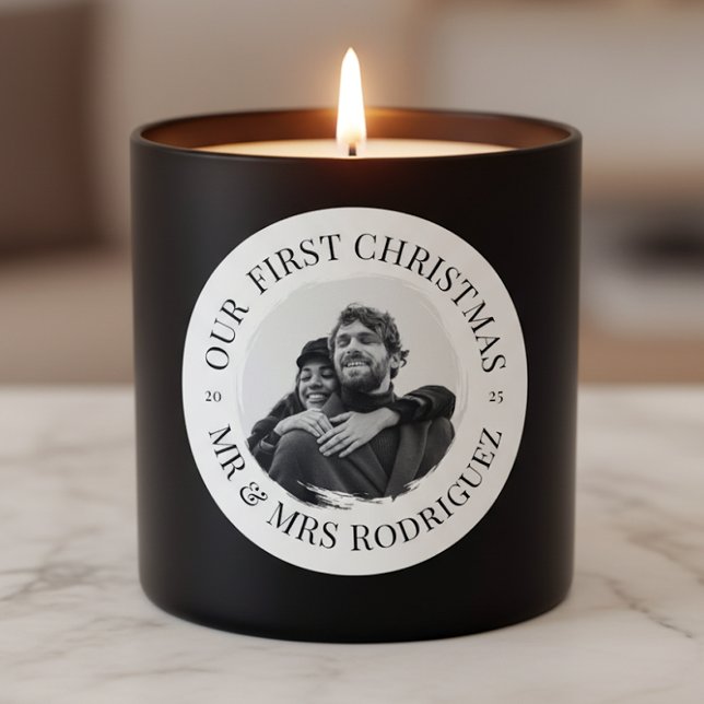 Notre Premier Noël – Autocollant Photo M. et Mme R (Créateur téléchargé)