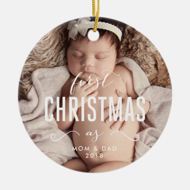 Notre premier Noël comme ornement de parents (Devant)