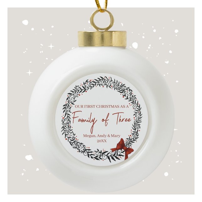 Notre premier Noël en famille de trois ornements (Our First Christmas as a Family of Three Ornament)