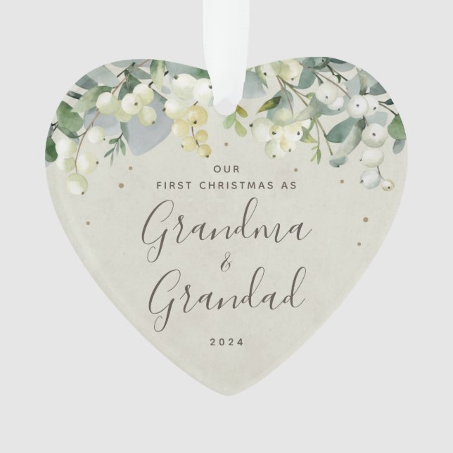 Notre premier Noël en grand-parents Coeur photo (devant)