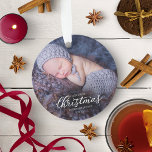 Notre Premier Noël En Grand-Parents Script Blanc<br><div class="desc">Notre Premier Noël En Grand-Parents Ornement En Céramique Script Blanc</div>