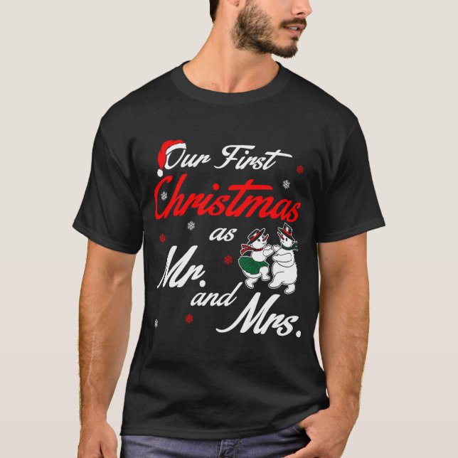 Notre Premier Noël En Tant Que M. Et Mme Tshirt (Devant)