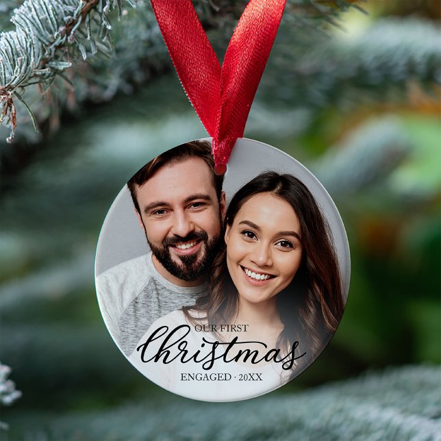 Notre premier Noël fiancé élégant script noir (Créateur téléchargé)