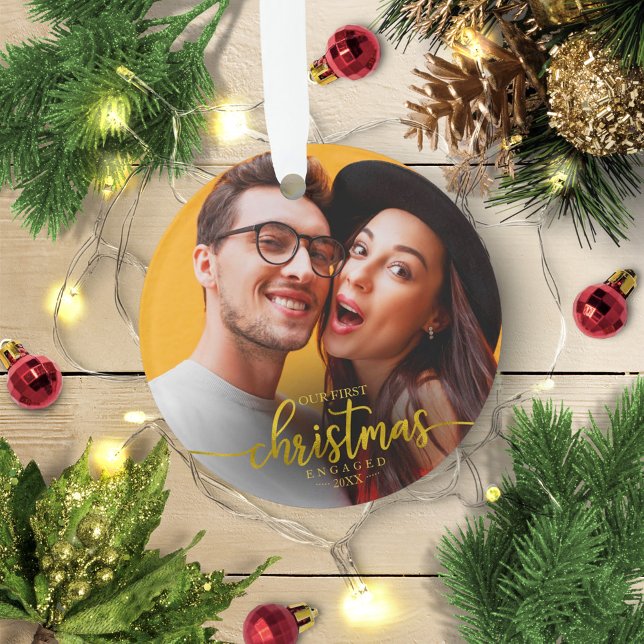 Notre premier Noël fiancé Simple Photo Élégante (Créateur téléchargé)