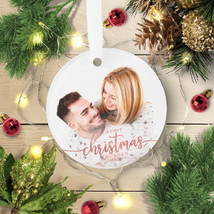 Notre premier Noël fiancés Simple Élégant Photo