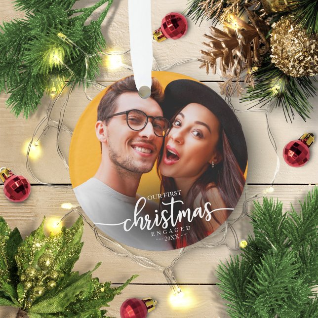 Notre premier Noël fiancés Simple Photo élégante (Créateur téléchargé)