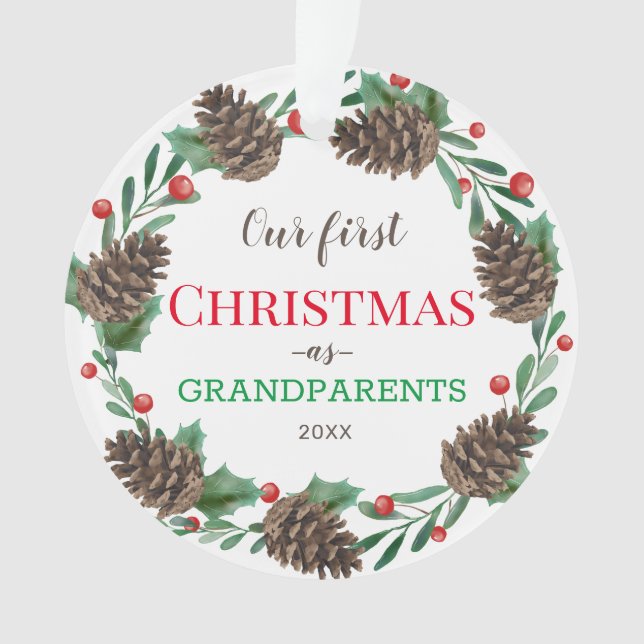 Notre premier Noël| Grands-parents| Pine Wreath (devant)