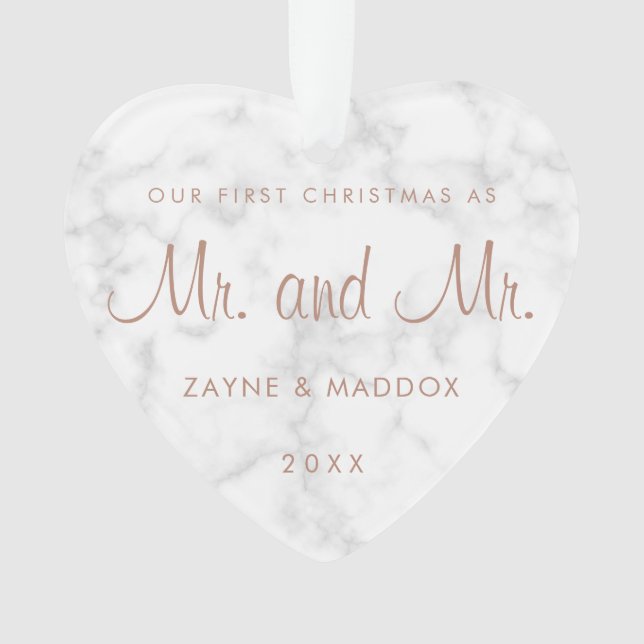 Notre premier Noël Marbre moderne Rose Gold Gay (devant)