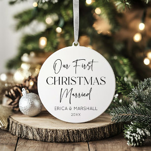 Notre premier Noël Marié Personnalisé Nom Année