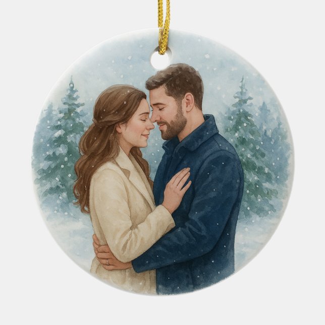 Notre Premier Noël Mariés Ornement (Devant)