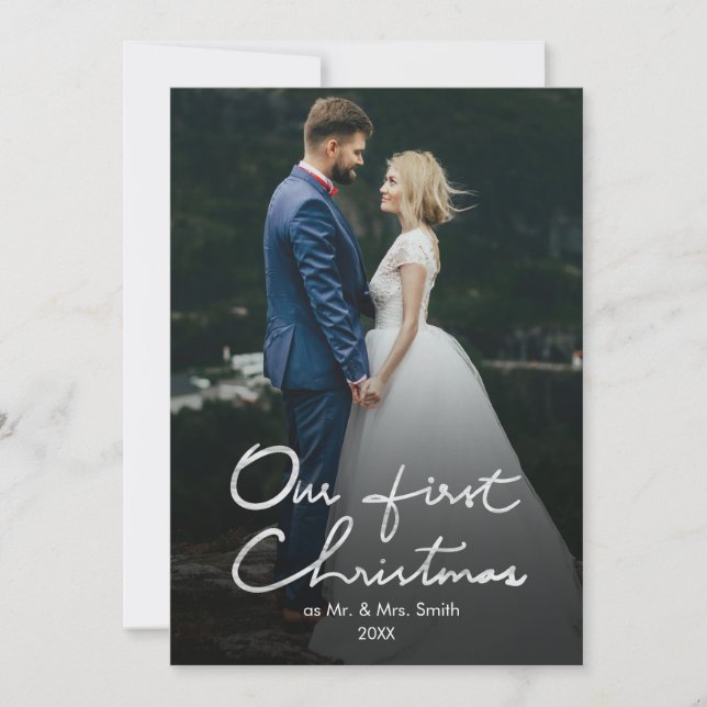 Notre premier Noël Mr & Mrs Holiday 2 Carte photo (Devant)