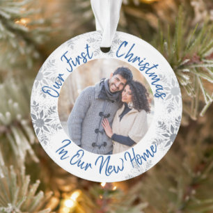 Notre premier Noël Nouvelle Maison Bleue et Argent