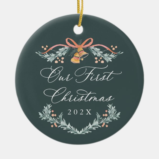 Notre Premier Noël Ornement de Photo de Nouveaux M (Devant)