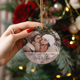 Notre Premier Noël Photo de Couple Personnalisée