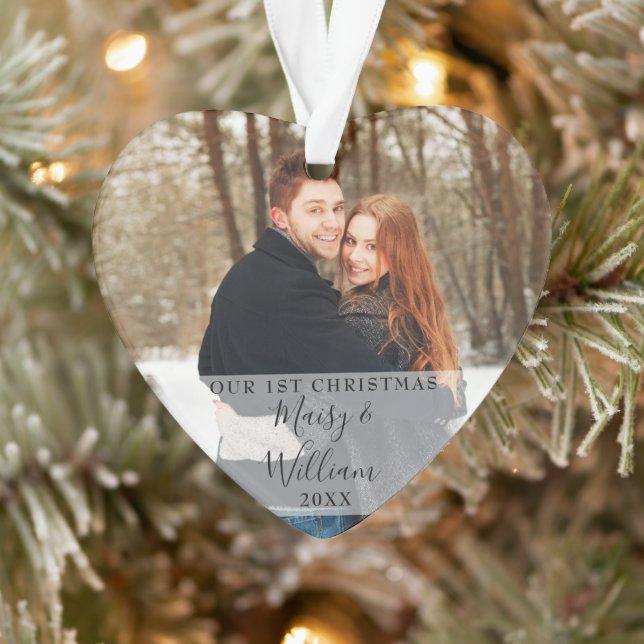 Notre premier Noël Script Couple Photos Cœur (Arbre)