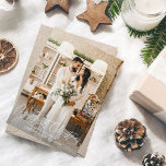 Notre premier Noël Vertical & H Deux Cartes photos<br><div class="desc">Envoyez vos voeux de Noël et célébrez votre mariage avec style avec votre Carte de Noël Vertical & Horizontal Deux Photo.</div>