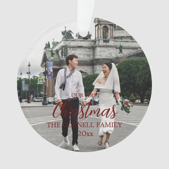 Notre premier ornement acrylique de Noël (devant)