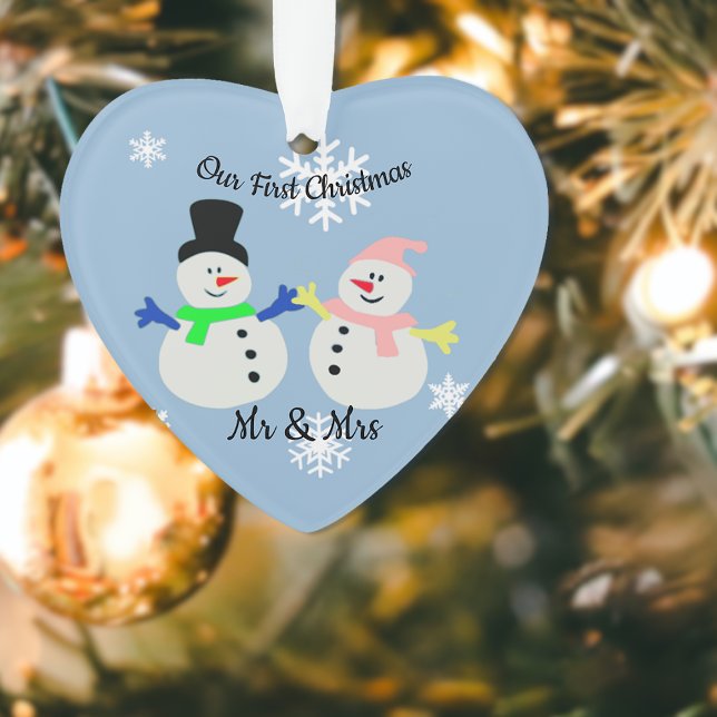 Notre premier Ornement Coeur Couple Neige de Noël (Créateur téléchargé)