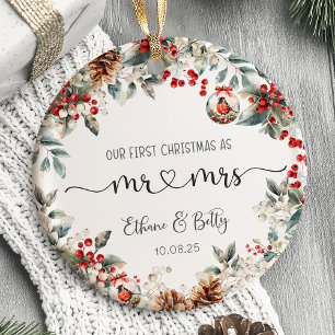Notre Premier Ornement Marié de Noël Mr&Mrs.