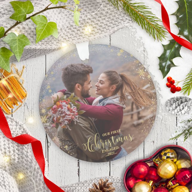 Notre premier ornement photo de Noël engagé (Créateur téléchargé)