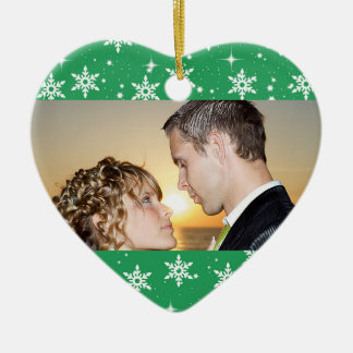 Notre premier ornement photo Mariage de Noël, vert
