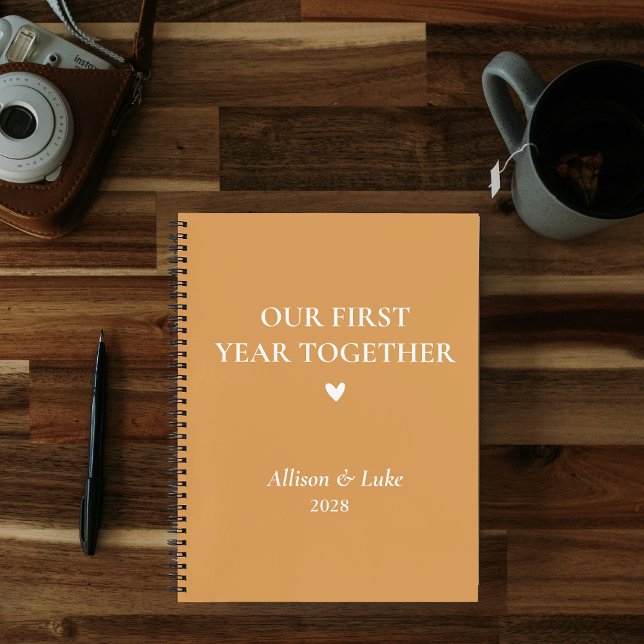 Notre première année ensemble, Journal Fiançailles (our first year together journal, wedding gift notebook, anniversary notebook for girlfriend,)
