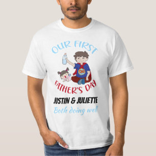 Notre première fête des pères T-shirt personnalisé