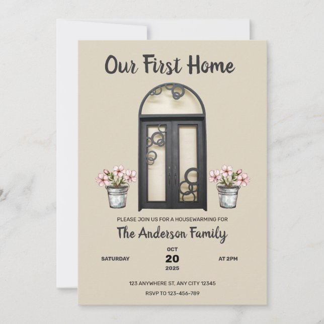 Notre première invitation de fête à domicile (Devant)