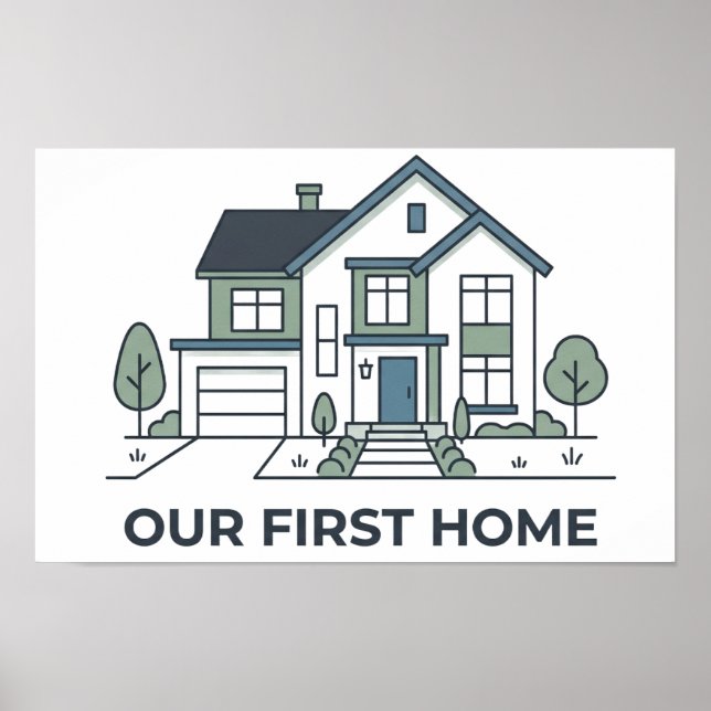 Notre première maison affiche d'adresse personnali (Devant)
