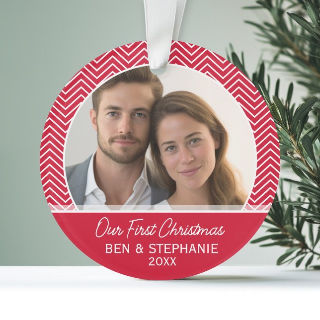 Notre première photo de Noël - double face (Personalized First Christmas Photo Ornament)