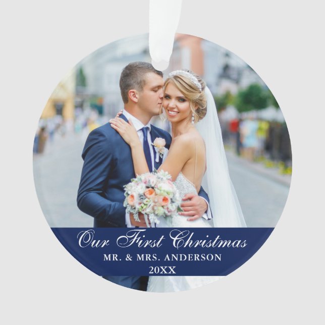 Notre première photo Mariage de Noël bleu (devant)