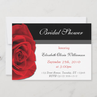 Notre Rose d'Amour ~ Invitations de douche nuptial