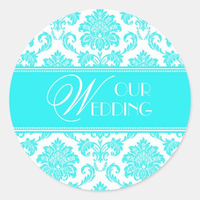 Notre Sticker Mariage Turquoise Damask (Devant)