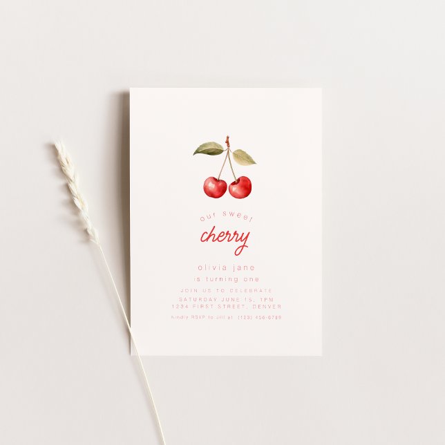 Notre Sweet Cherry Invitation de fête d'anniversai (Créateur téléchargé)