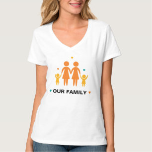 Notre T-shirt lesbien de famille (2 filles)