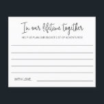 Notre vie ensemble Mariage de conseil aventure<br><div class="desc">Ces charmants feuillets de la liste des seaux d'aventure seront une alternative parfaite à un livre d'hôtes mariage traditionnel. Vous aurez tous vos invités à discuter des meilleures idées à visiter ou à faire dans votre vie ensemble en couple marié!</div>