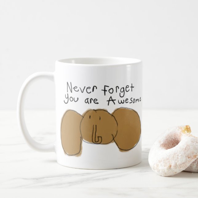 n'oubliez jamais que vous êtes un éléphant fou Mug (Avec donut)
