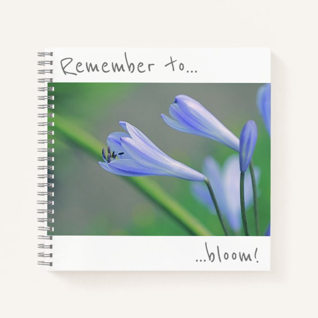 N'oubliez pas de fleurir Cahier de fleurs bleues (Devant)