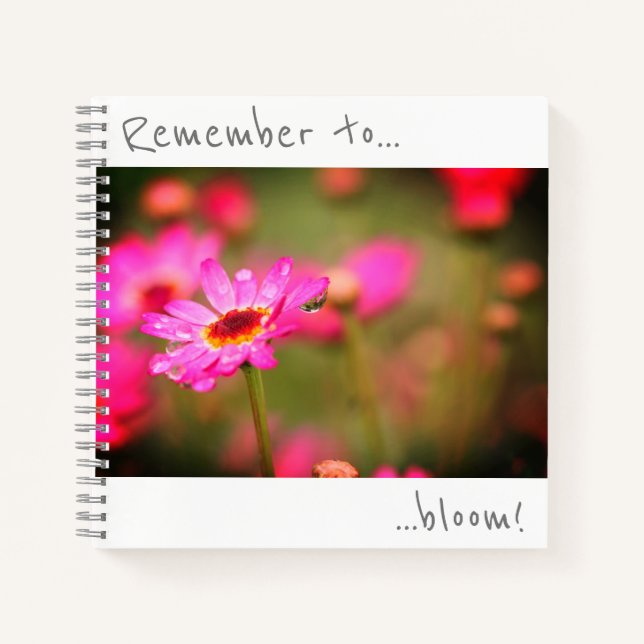 N'oubliez pas de fleurir Cahier Fleur Rose (Devant)