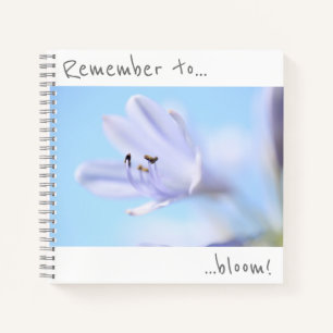 N'oubliez pas de fleurir Cahier Fleur Violette Ble