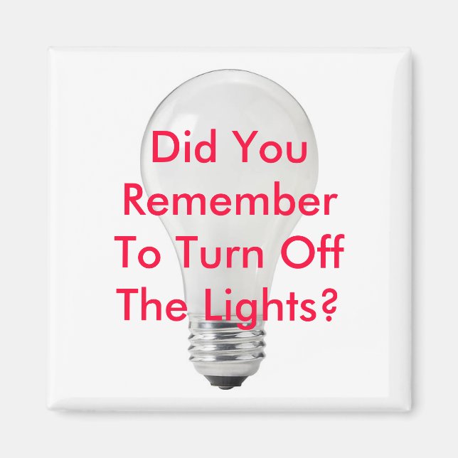 N'Oubliez Pas D'Éteindre Les Lumières Aimant Vert (Devant)