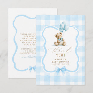 Noun ours en bleu à carreaux Cute Merci