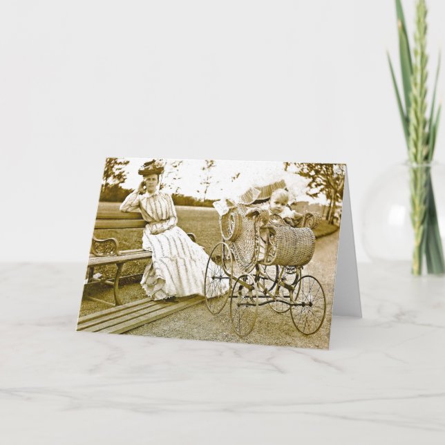 Nounou vintage Et Carte pour notes de bébé (Devant)