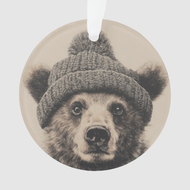 Nounours dans un bonnet - Joli animal d'hiver (devant)