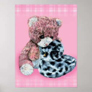 Nounours d'ours en peluche bébé impression rose