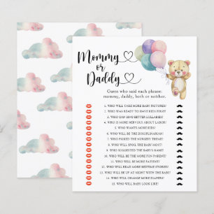 Nounours en peluche - jeu de baby shower maman ou