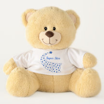 Nounours en peluche Super Star Bleu