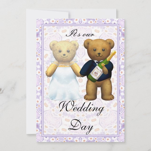 ,Nounours grand mariage Invitation - Invitation (Devant)