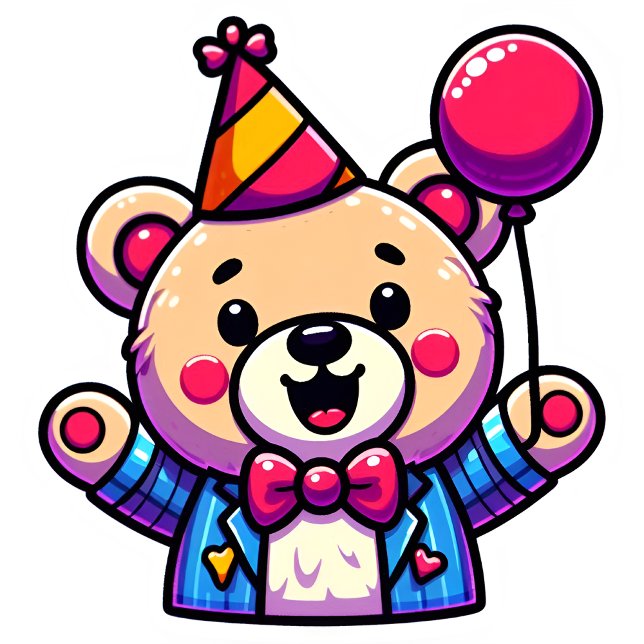 Nounours Teddy heureux avec tenue de fête dans un  (Créateur téléchargé)